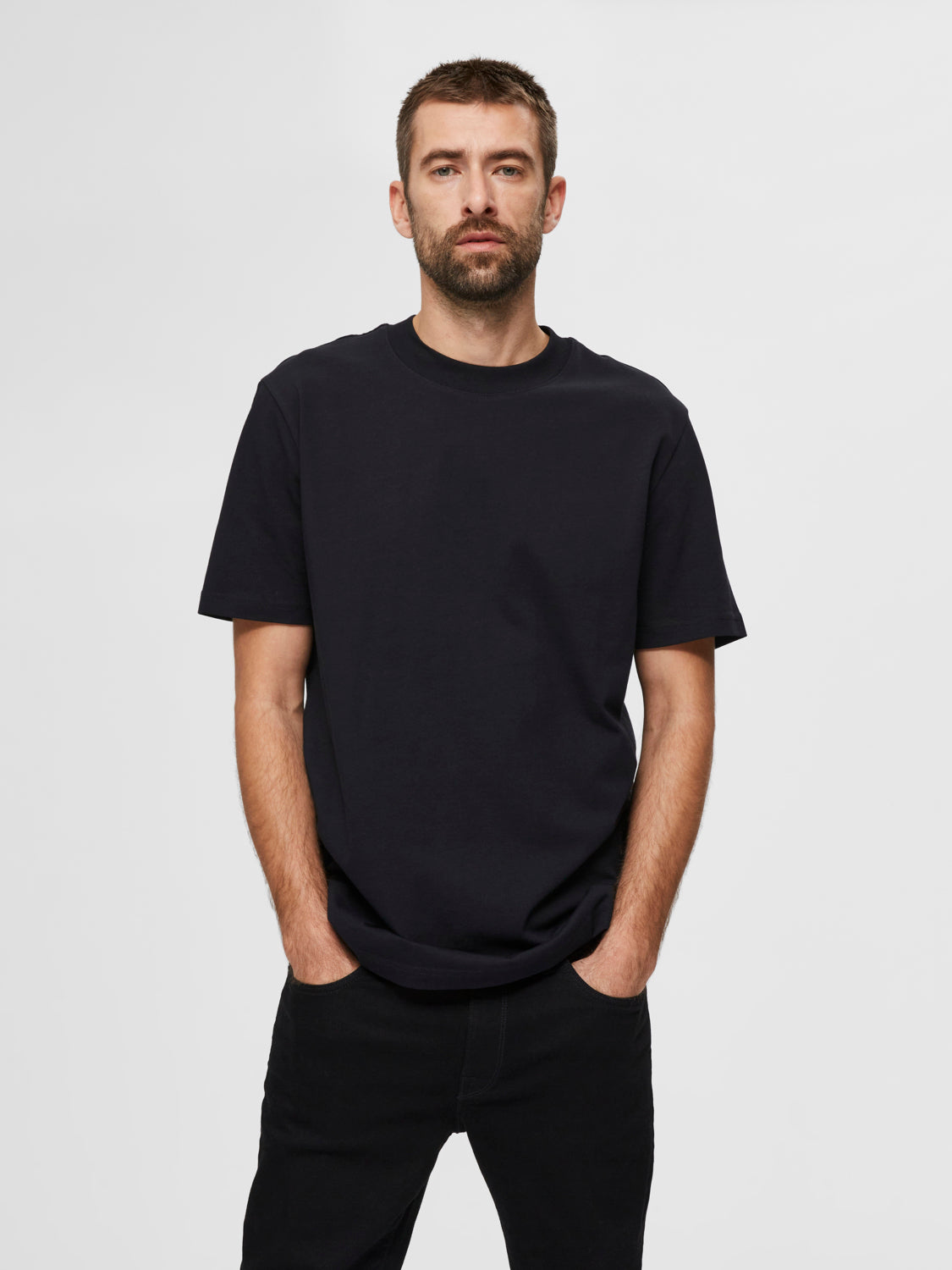 SLHRELAXCOLMAN200 T-Shirt - Black